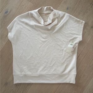 NWT cowl neck short sleeve top like Varley cream medium Mona B